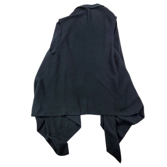 CC - Lane Bryant Women Vest One Size Solid Black Sleeveless Kimono Layering NWT - Picture 2 of 7